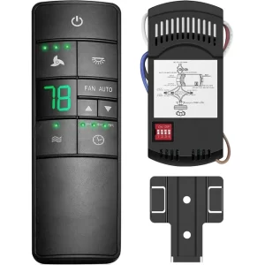 Universal Replacement for Hampton Bay Harbor Breeze Hunter Thermostatic Ceiling Fan Remote Control Kit,3-Speed Timer,Light Dimmer for 2AAZPHD3/HD3 KUJCE10320/TR222A