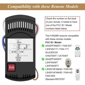 Hampton Bay Harbor Breeze Hunter Replacement Receiver , Fan28R Ceiling Fan Remote Control Receiver for FanHD5/UC7078T/CHQ7078T/FAN-35T/L3HFAN35T1/FAN-53T(Receiver only) - Image 2