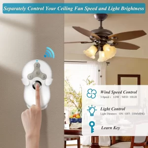 Hunter Harbor Breeze Hampton Bay Replacement Universal Ceiling Fan Remote Control Kit,Smart Wi-Fi Control Kit, 3-speeds Compatible with Alexa, Google Assistant and Smart Life App, 3-Speed, Light Dimm - Image 2