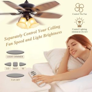 Replacement Ceiling Fan Remote Control for Hampton Bay Fans,Light Dimmer 3-Speed Wall Mount for UC7078T/CHQ7078T/RR7079T/L3H2010FANHD/FanHD5,White - Image 2