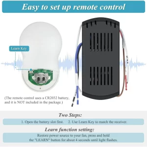 Hunter Harbor Breeze Hampton Bay Replacement Universal Ceiling Fan Remote Control Kit,Smart Wi-Fi Control Kit, 3-speeds Compatible with Alexa, Google Assistant and Smart Life App, 3-Speed, Light Dimm - Image 3