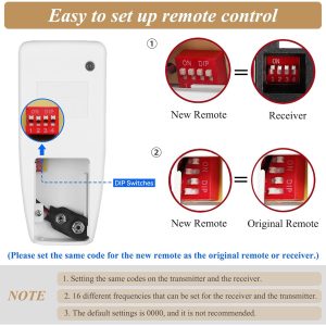 Fan 53T Replacement Remote for Hampton Bay Hunter Ceiling Fan Remote Control, Light Dimmer 3-Speed Wall Mount(303.9 MHz)with Mount Holder(Remote Only) - Image 3