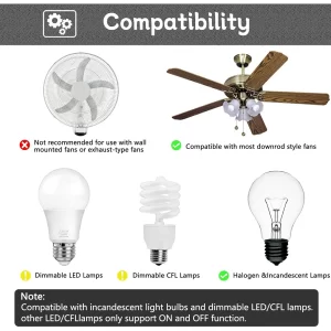 Ceiling Fan Remote Replacement Hunter 99770, Universal Ceiling Fan Remote Control Kit Replacement for 99770 99392 99813 99815 99384 99772 99122 99123 99600,3-speed - Image 3