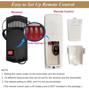 Universal Replacement Ceiling Fan Remote Control Kit for Hampton Bay, Hunter Fans, Light Dimmer 3-Speed Wall Mount for UC7078T/CHQ7078T/RR7079T/L3H2010FANHD/L3H20,Black - Image 4