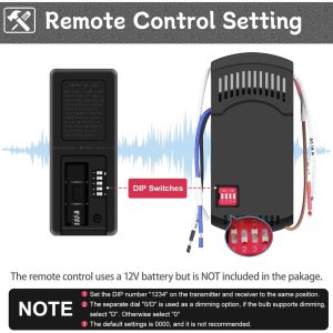 Universal Ceiling Fan Remote Control Kit,Hampton Bay Fan Remote Kit Replacement for Hunter,Harbor Breeze, Home Decorators,3-Speed,Light Dimming,Time Delay, KUJCE10320/TR222A,2AAZPHD3/HD3,98130,TX028C - Image 4
