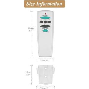 Replacement Ceiling Fan Remote Control with Up/Down Light,3-speed Dimmable ,Replacement for Hampton Bay Fans for FAN-HD UC7078T, L3H2010FANHD, White - Image 5