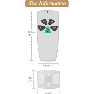 Fan 53T Replacement Remote for Hampton Bay Hunter Ceiling Fan Remote Control, Light Dimmer 3-Speed Wall Mount(303.9 MHz)with Mount Holder(Remote Only) - Image 5