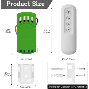 Ceiling Fan Remote Replacement Hunter 99770, Universal Ceiling Fan Remote Control Kit Replacement for 99770 99392 99813 99815 99384 99772 99122 99123 99600,3-speed - Image 5