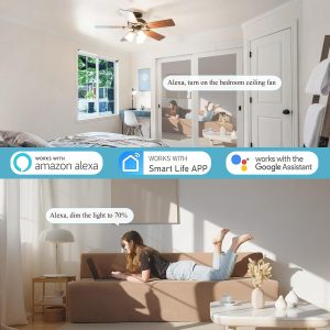 Universal Smart WiFi Ceiling Fan Remote Control Kit,Dimmer Light Switch, Smart Timing Control Kit, 3-speeds Compatible with Alexa, Google Assistant and Smart Life App, 3-Speed, Light Dimmer,White - Image 6