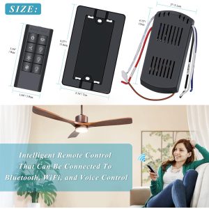 Universal Smart WiFi Ceiling Fan Remote Control Kit,Dimmer Light Switch, Smart Timing Control Kit, 3-speeds Compatible with Alexa, Google Assistant and Smart Life App, 3-Speed, Light Dimmer,Black - Image 5