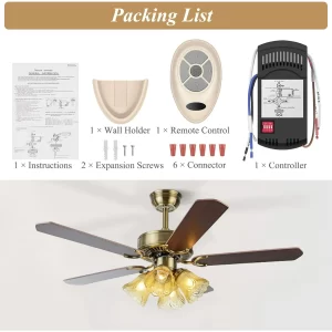 Fan 35T Universal Replacement Remote Kit for Harbor Breeze Ceiling Fan Remote Control, Light Dimmer 3-speed for L3HFAN35T1 FAN-35T1 L3HFAN35T FAN-35T KUJCE9603 UC7202T CHQ7202T with Wall Mount - Image 7