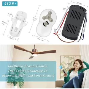 Hunter Harbor Breeze Hampton Bay Replacement Universal Ceiling Fan Remote Control Kit,Smart Wi-Fi Control Kit, 3-speeds Compatible with Alexa, Google Assistant and Smart Life App, 3-Speed, Light Dimm - Image 7