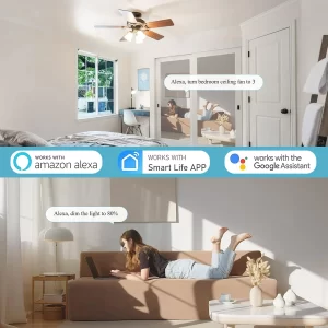 Universal Smart WiFi Ceiling Fan Remote Control Kit,Dimmer Light Switch, Smart Timing Control Kit, 3-speeds Compatible with Alexa, Google Assistant and Smart Life App, 3-Speed, Light Dimmer,Black - Image 6